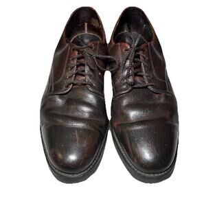 VTG ET Wright Oxford Shoes Mens 11 3E Cognac Shell Leather Lace Up USA Made UFCW